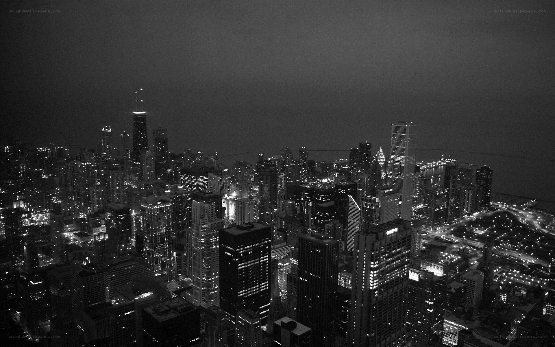 Chicago skyline at night