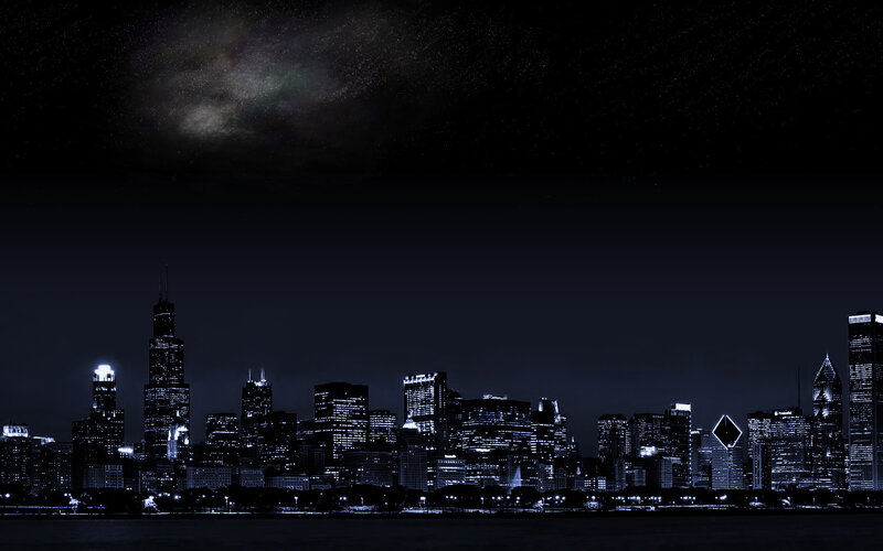 Chicago skyline at night