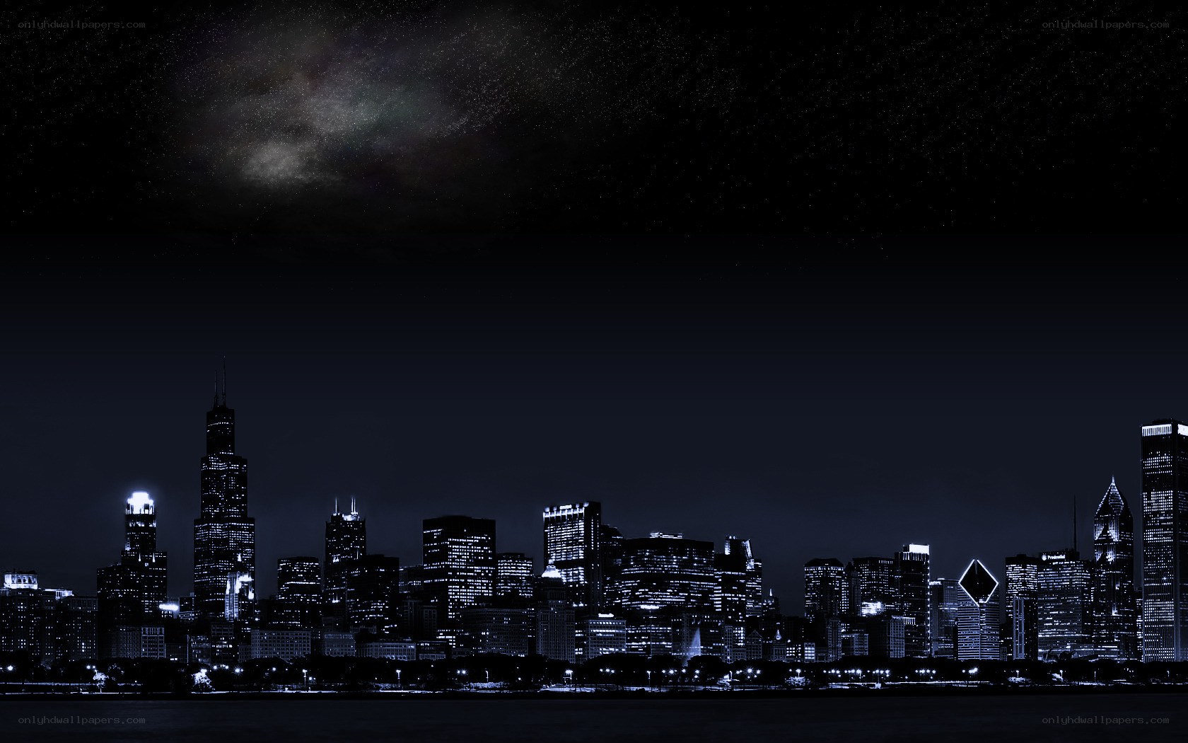 Chicago skyline at night