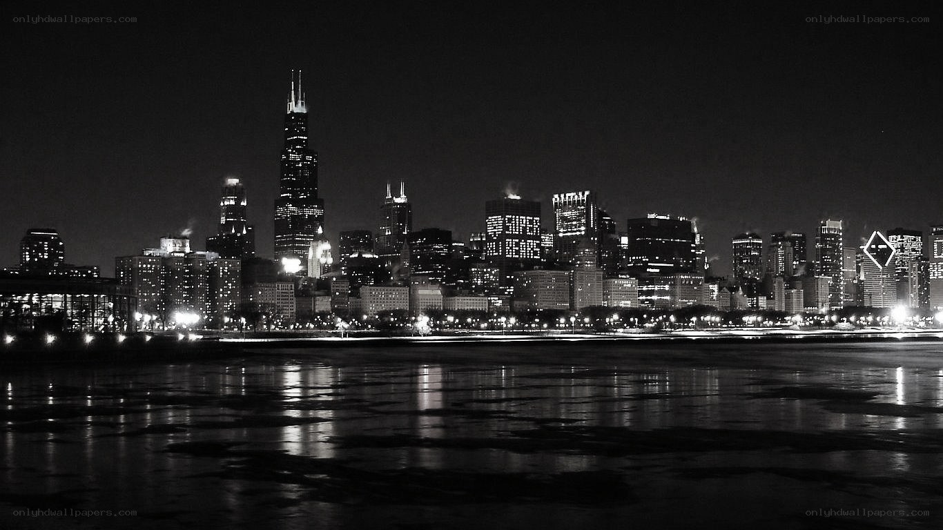 Chicago skyline at night