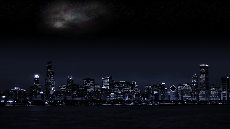Chicago skyline at night