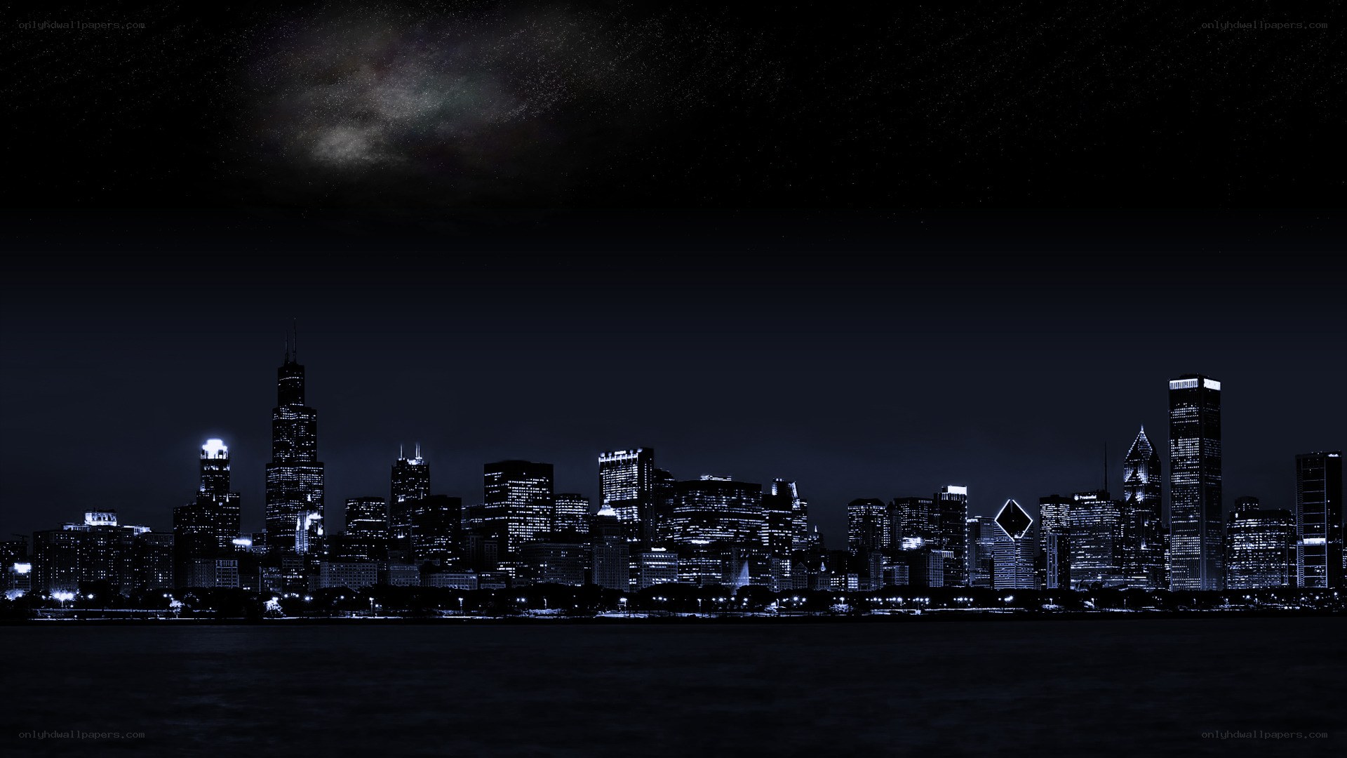 Chicago skyline at night