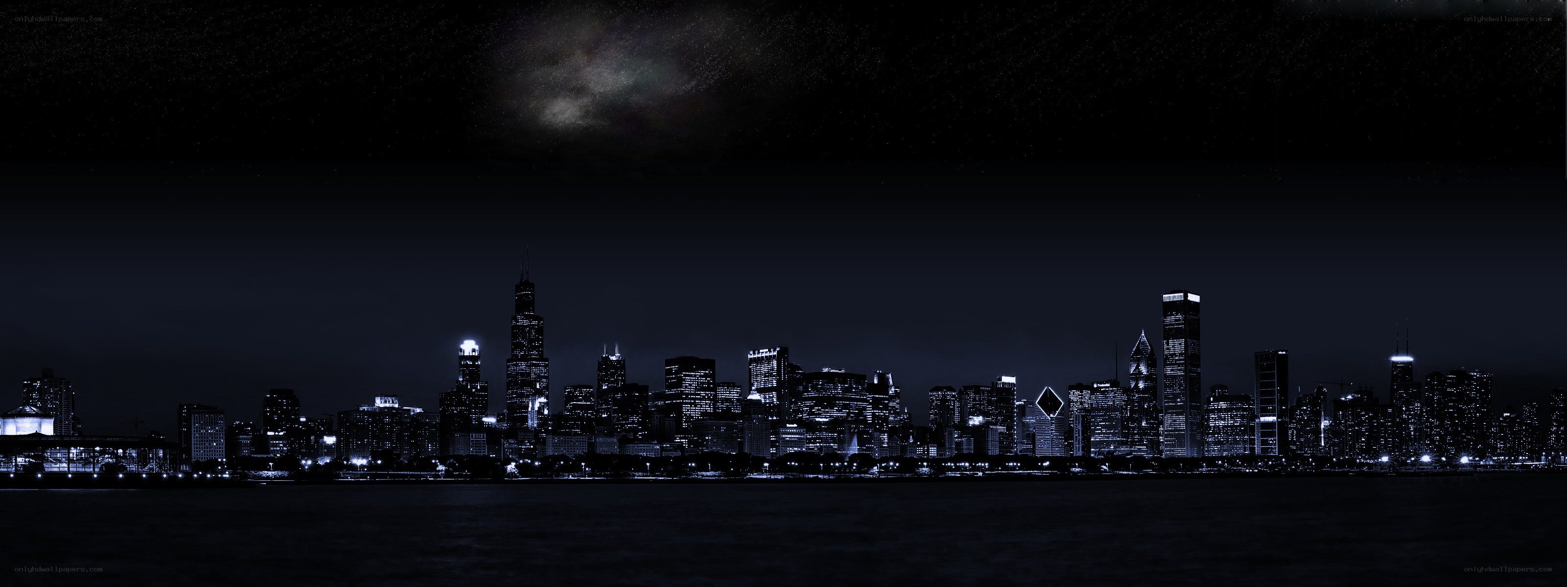 Chicago skyline at night