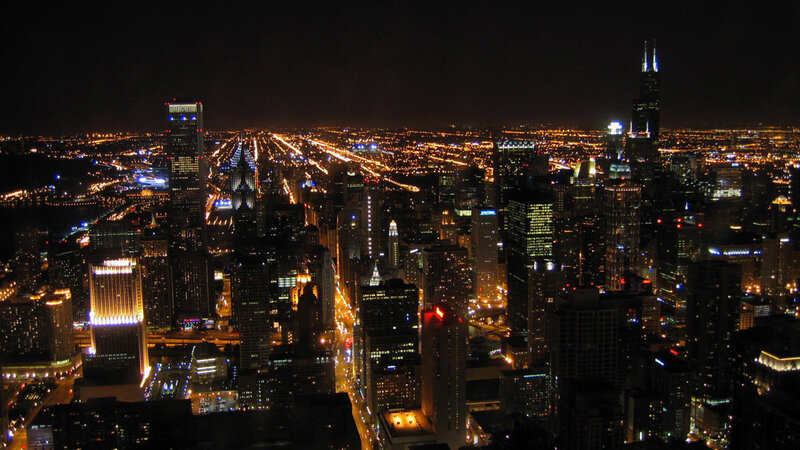 Chicago skyline at night