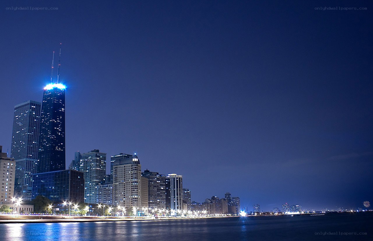 Chicago skyline at night