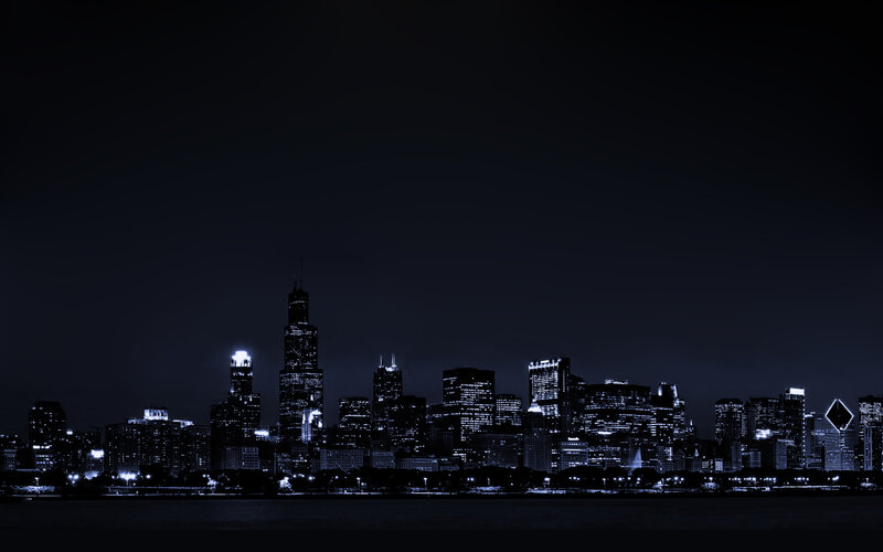 Chicago skyline at night