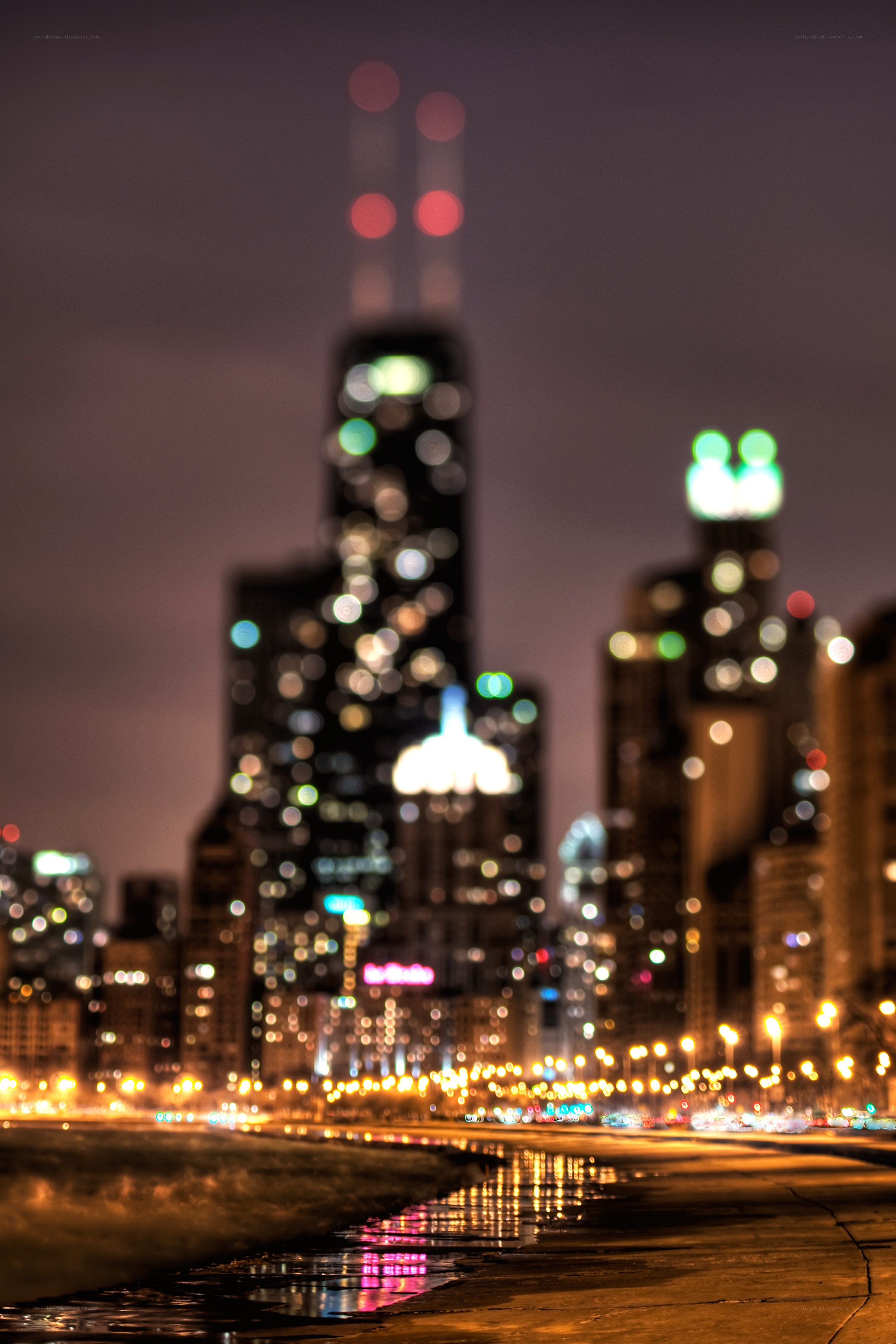 Chicago skyline at night