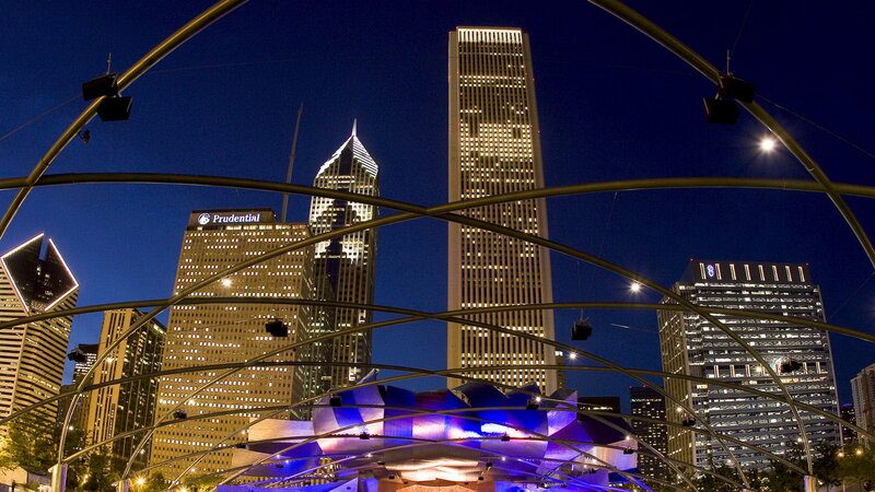 Chicago skyline at night