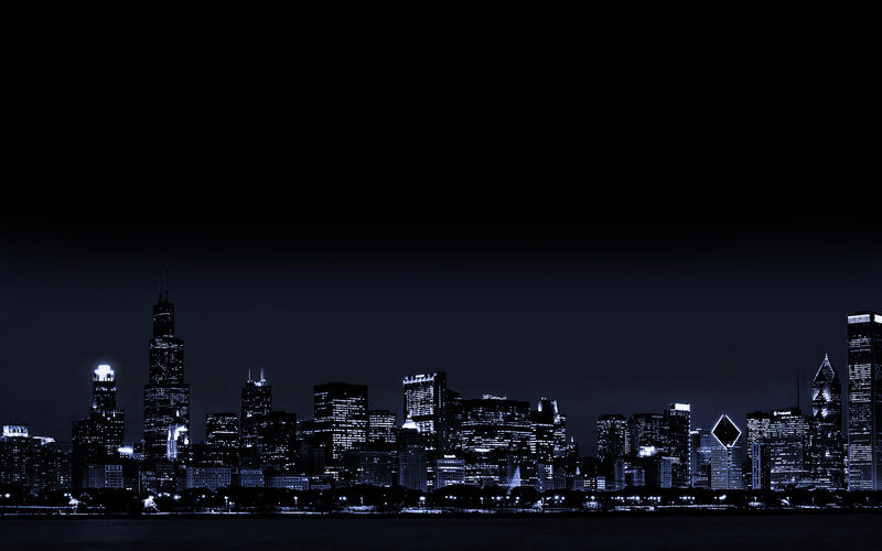 Chicago skyline at night