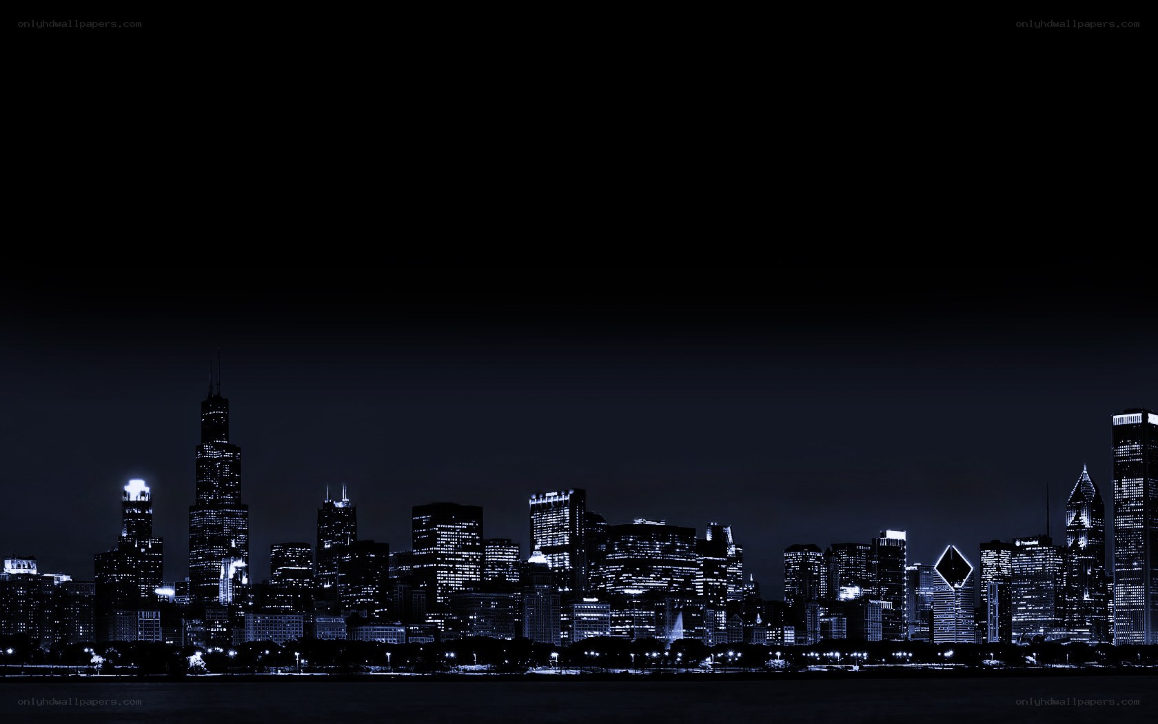 Chicago skyline at night