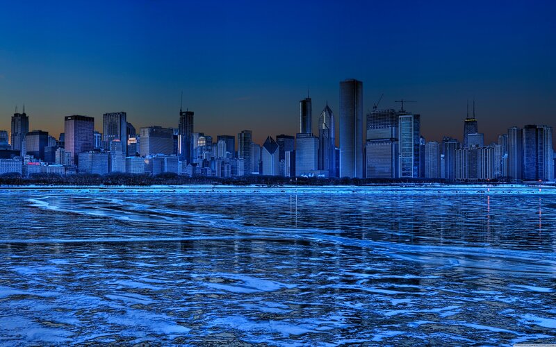 Chicago Skyline at Night — Skyscraper