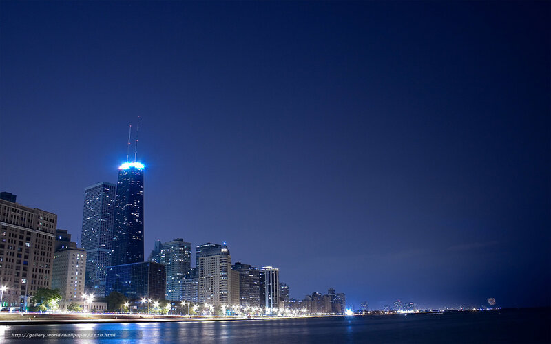 Chicago skyline at night