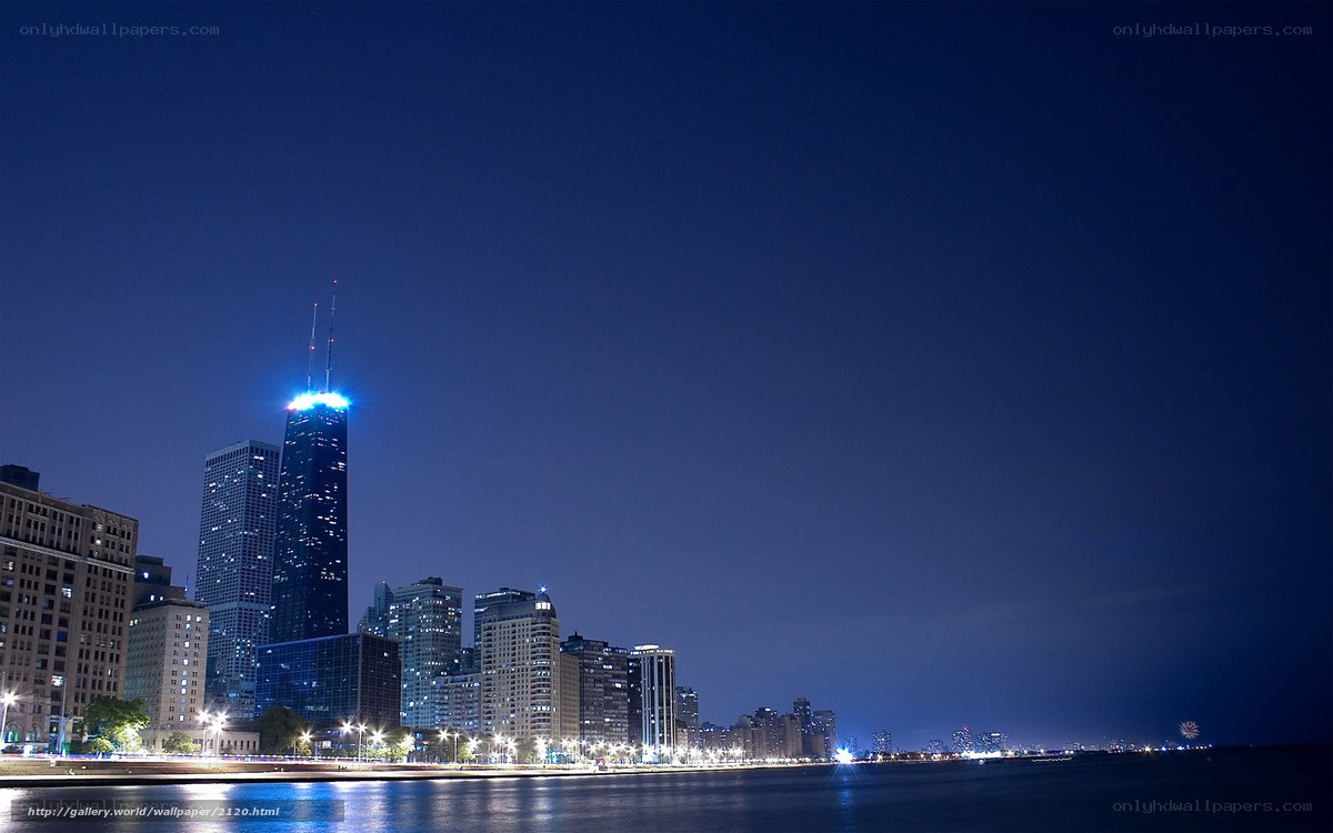 Chicago skyline at night