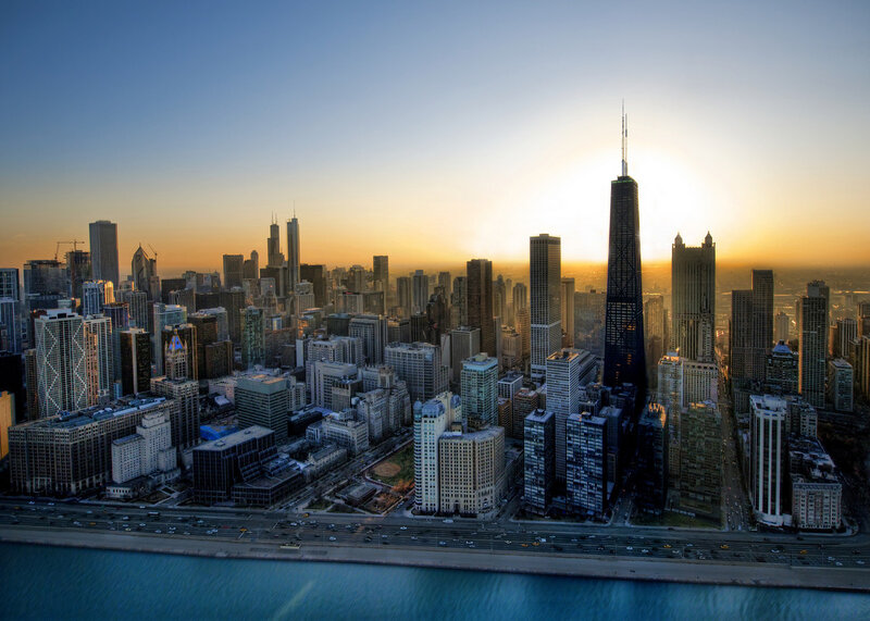 Chicago Skyline at Sunset — Blue