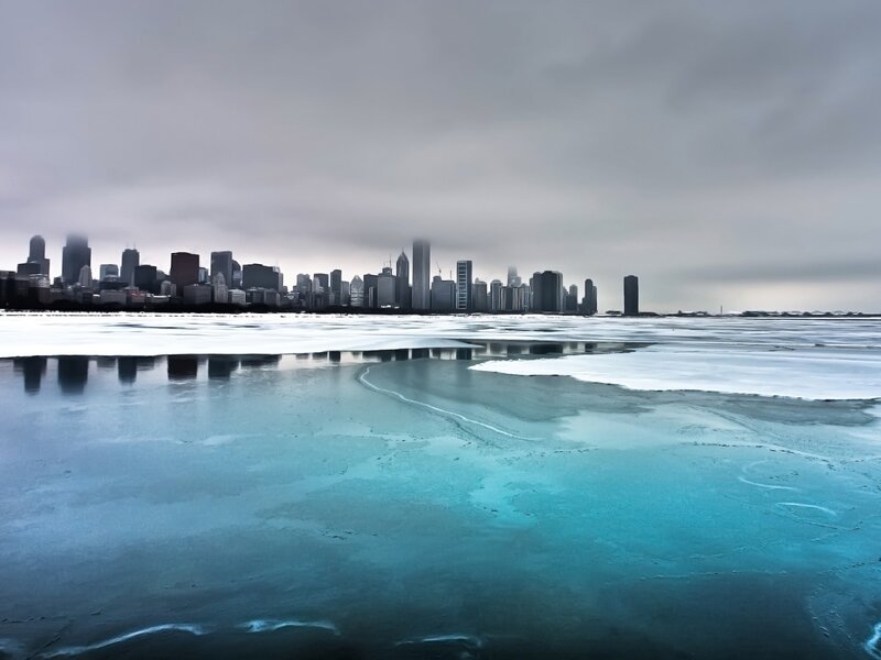 Chicago Skyline — Blue, Cold