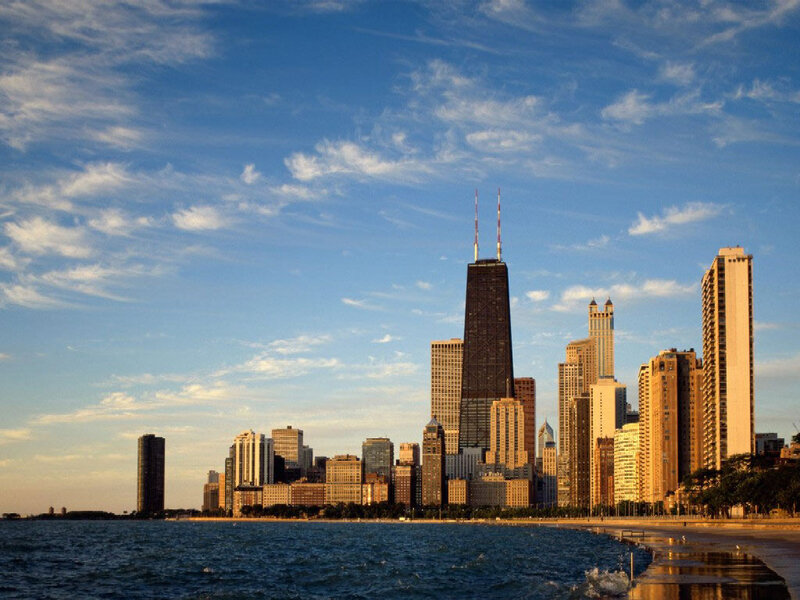 Chicago Skyline — Blue, Serene, Sunset