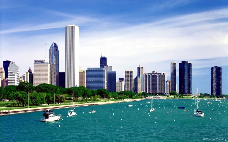 Chicago Skyline — Blue