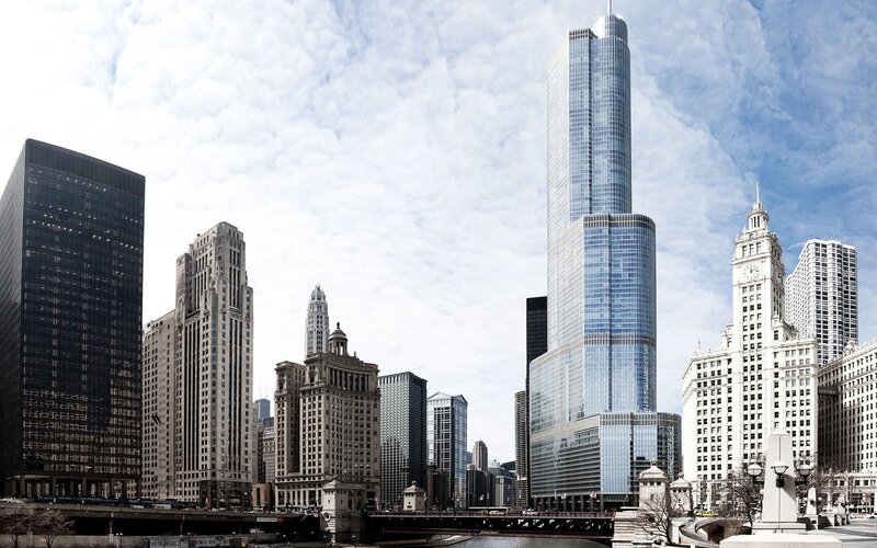 Chicago Skyline — Blue, Urban, Afternoon, Photograph