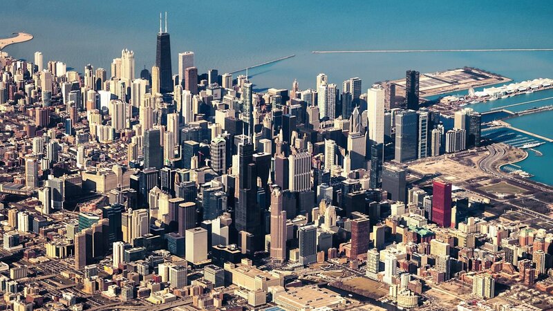 Chicago Skyline — Blue, Urban
