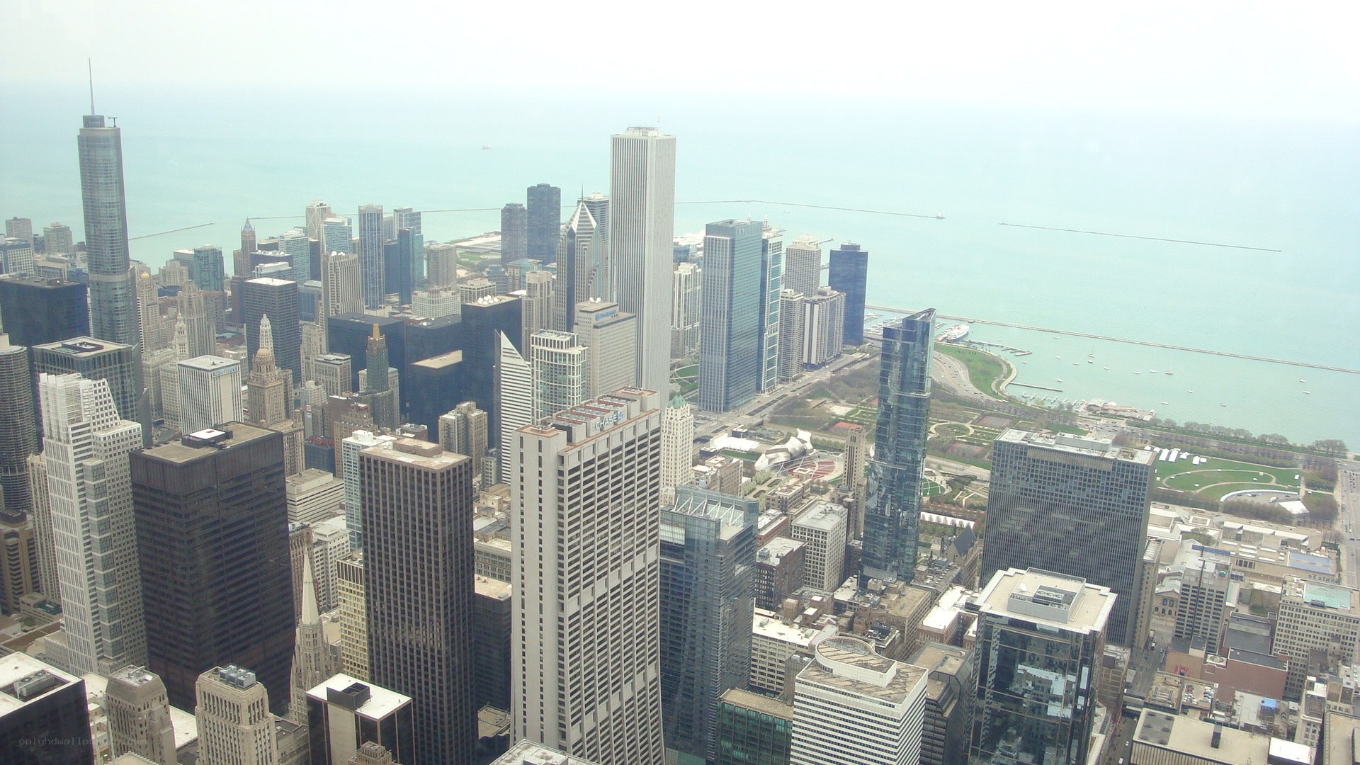 Chicago skyline from above