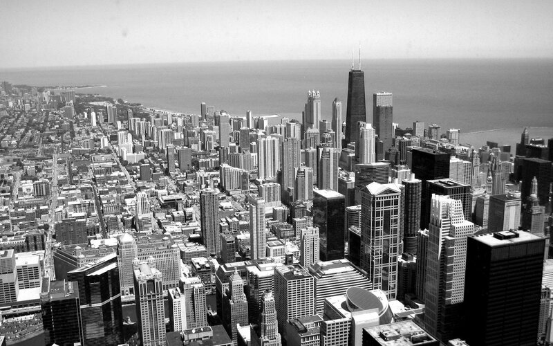 Chicago skyline from above