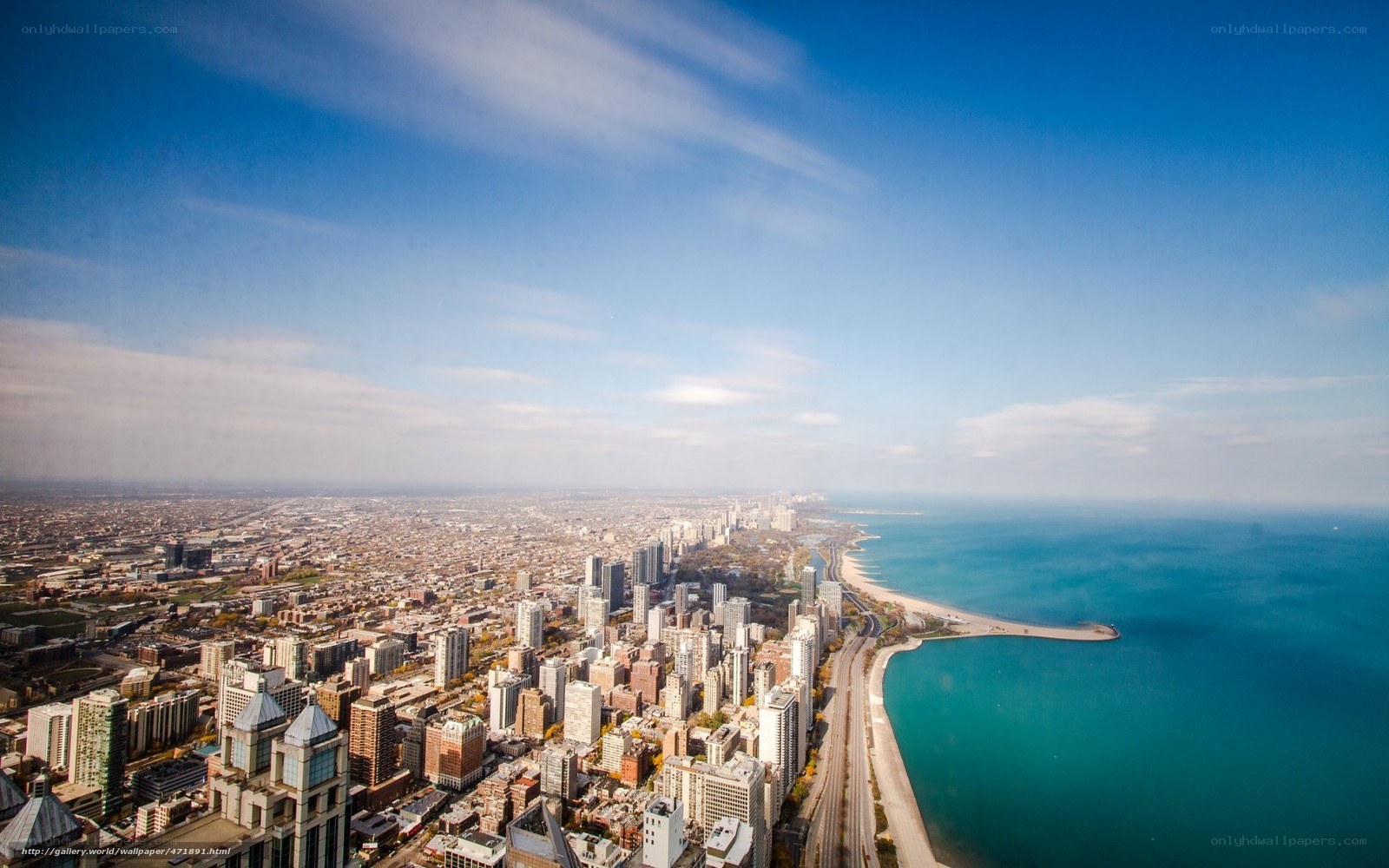 Chicago skyline from above