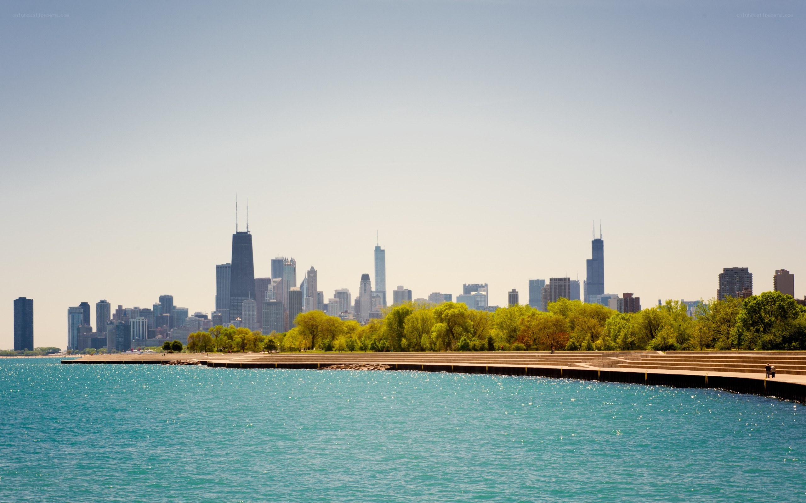 Chicago skyline from lakeside
