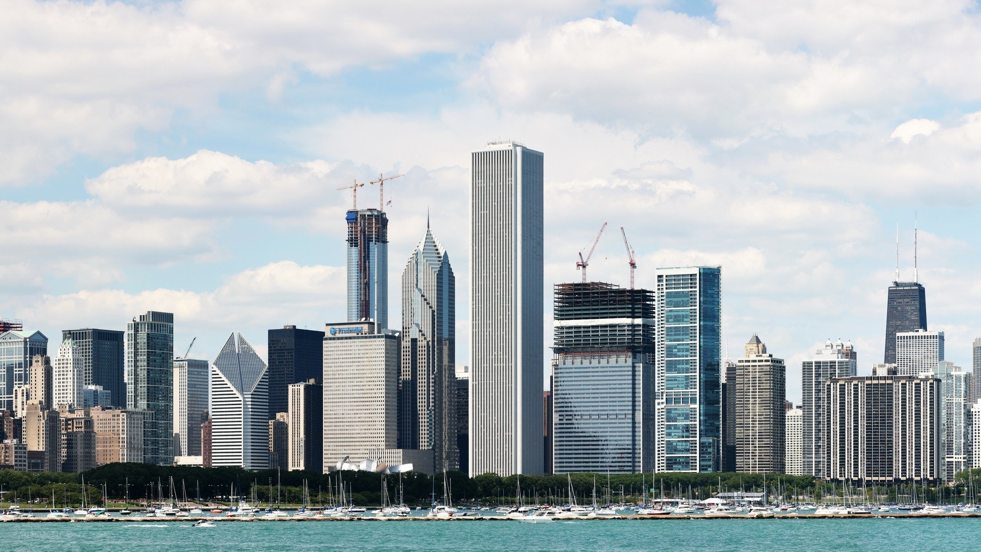 Chicago skyline from the water