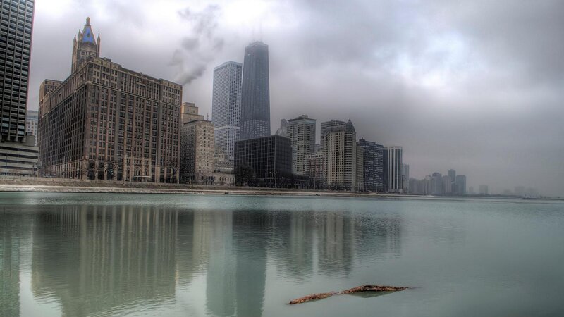 Chicago Skyline — Gray, Overcast, Photograph