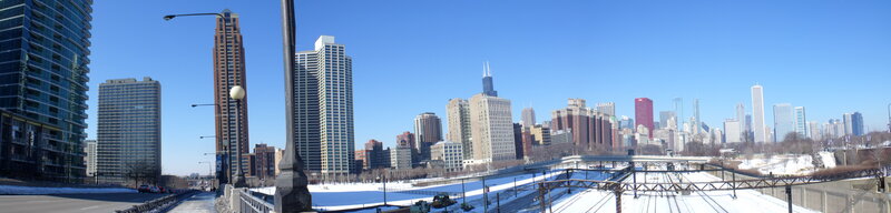 Chicago skyline in winter