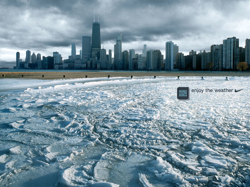 Chicago skyline in winter
