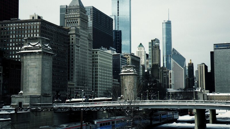 Chicago Skyline in Winter — Gray