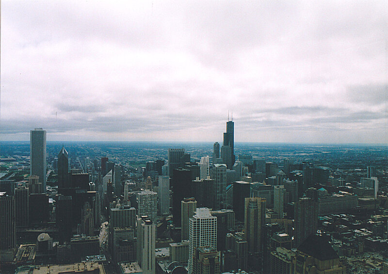 Chicago skyline on a cloudy day