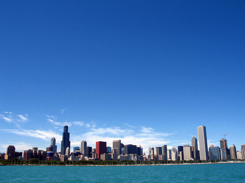 Chicago skyline on a sunny day