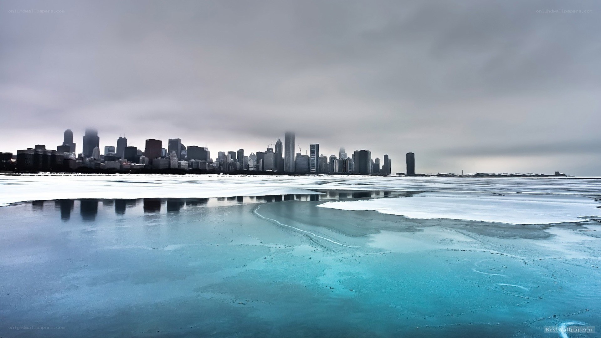 Chicago skyline on a winter day