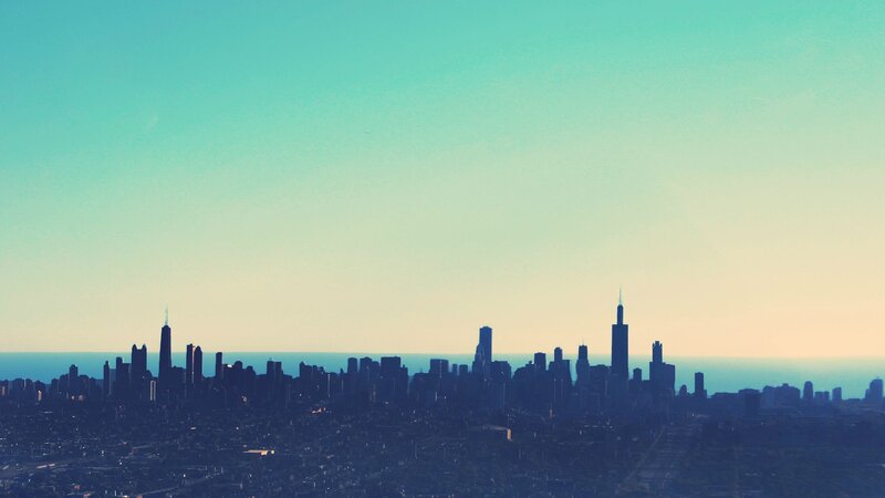 Chicago Skyline — Teal