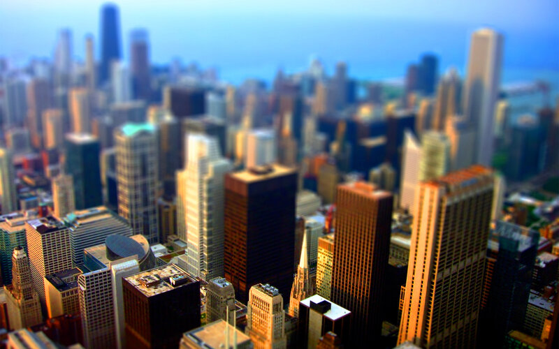 Chicago skyline tilt-shift