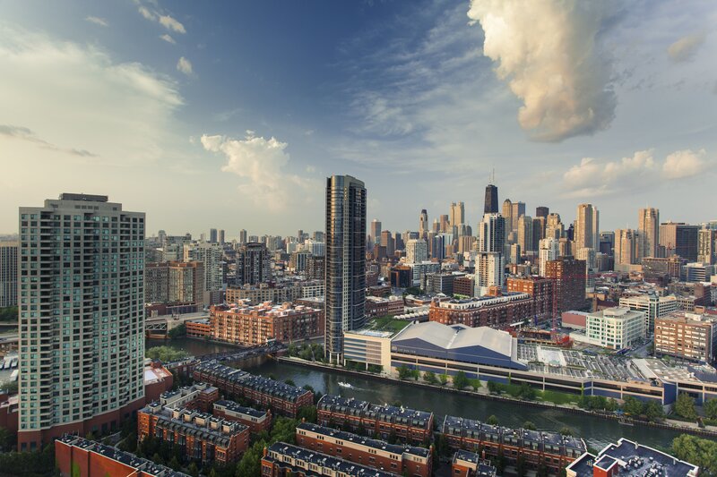 Chicago Skyline View — Blue, Dramatic, Afternoon, Photograph