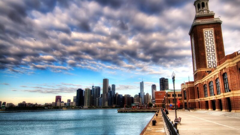 Chicago Skyline View — Blue, Dramatic