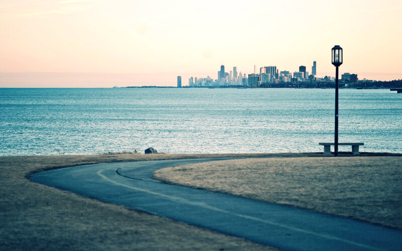 Chicago Skyline View — Blue, Serene, Sunset