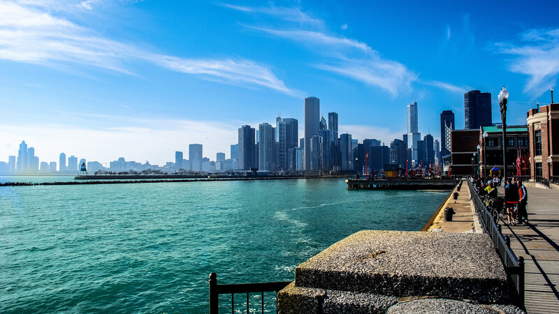 Chicago Skyline View — Blue, Serene