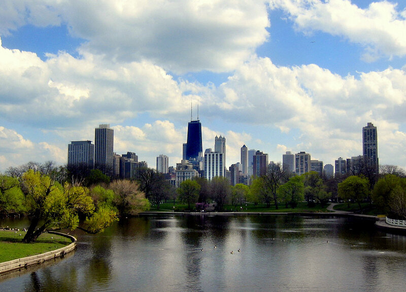 Chicago Skyline View — Blue