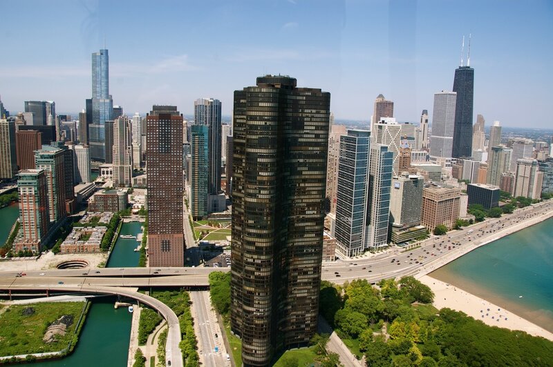 Chicago Skyline View — Blue, Urban