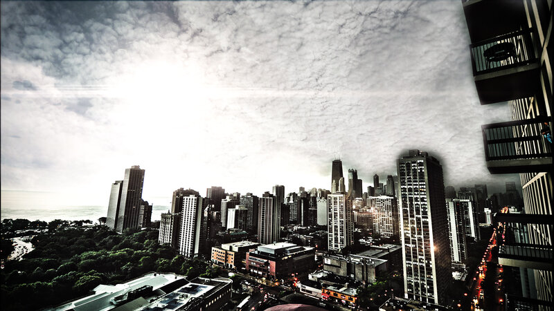 Chicago Skyline View — Gray