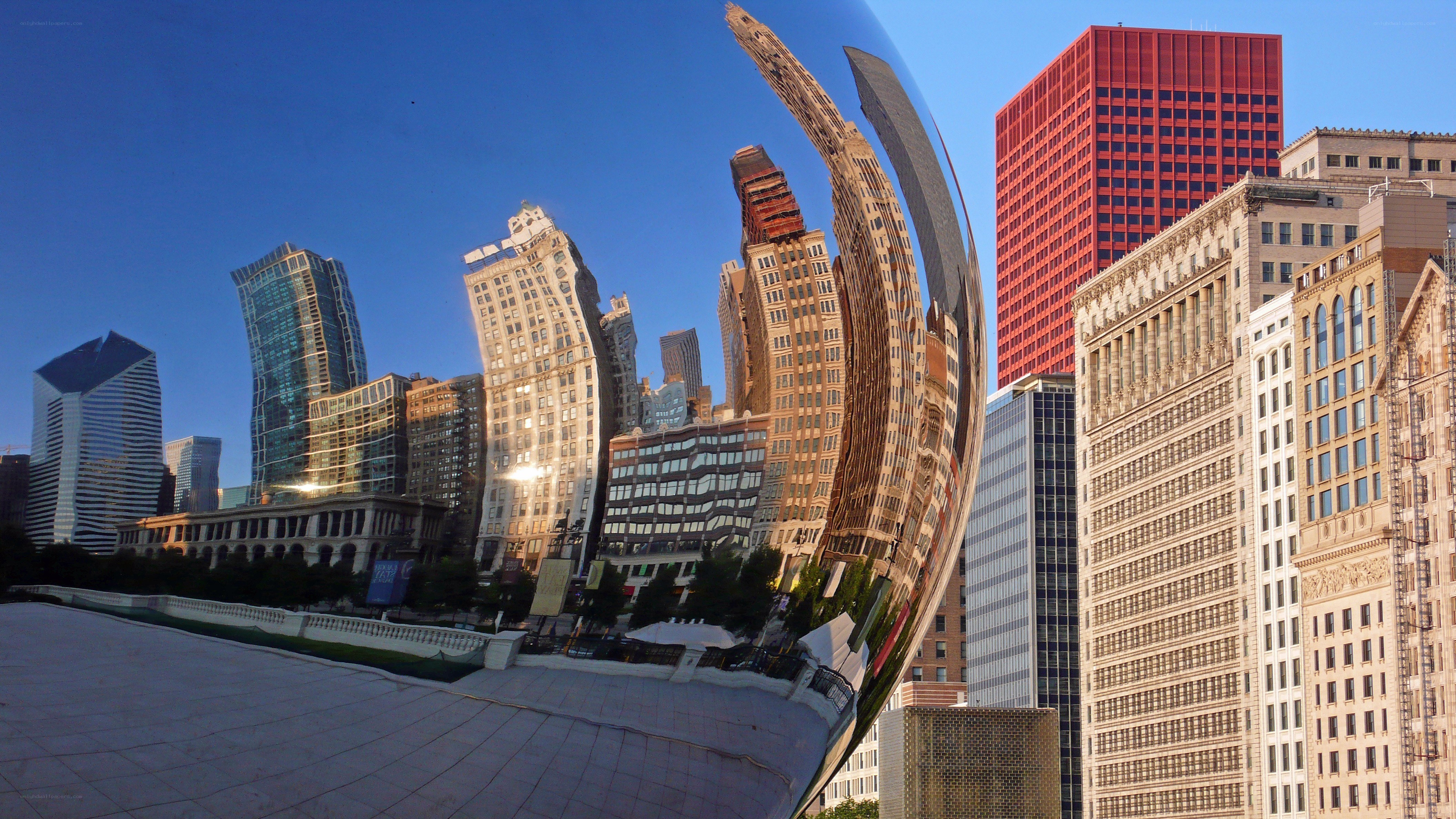 Chicago skyline with Cloud Gate