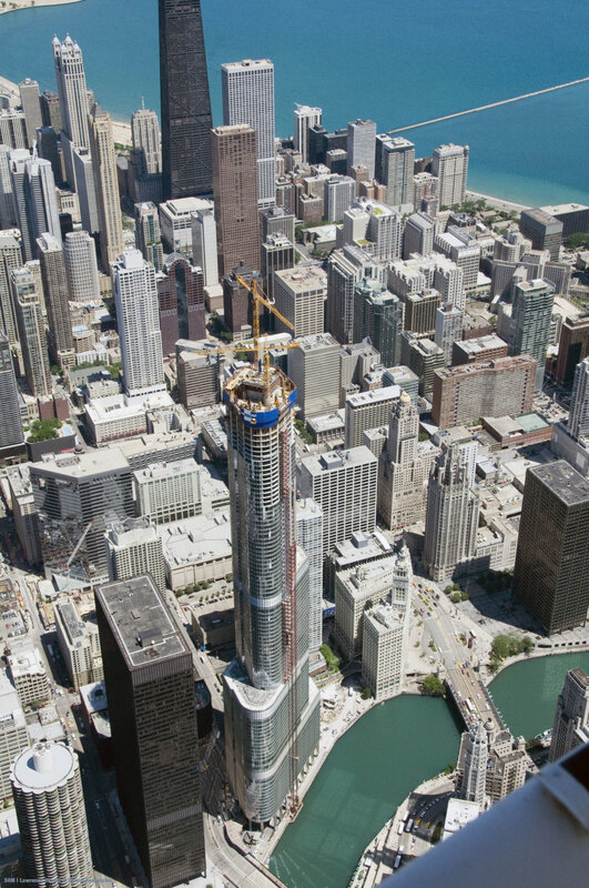 Chicago skyline with construction