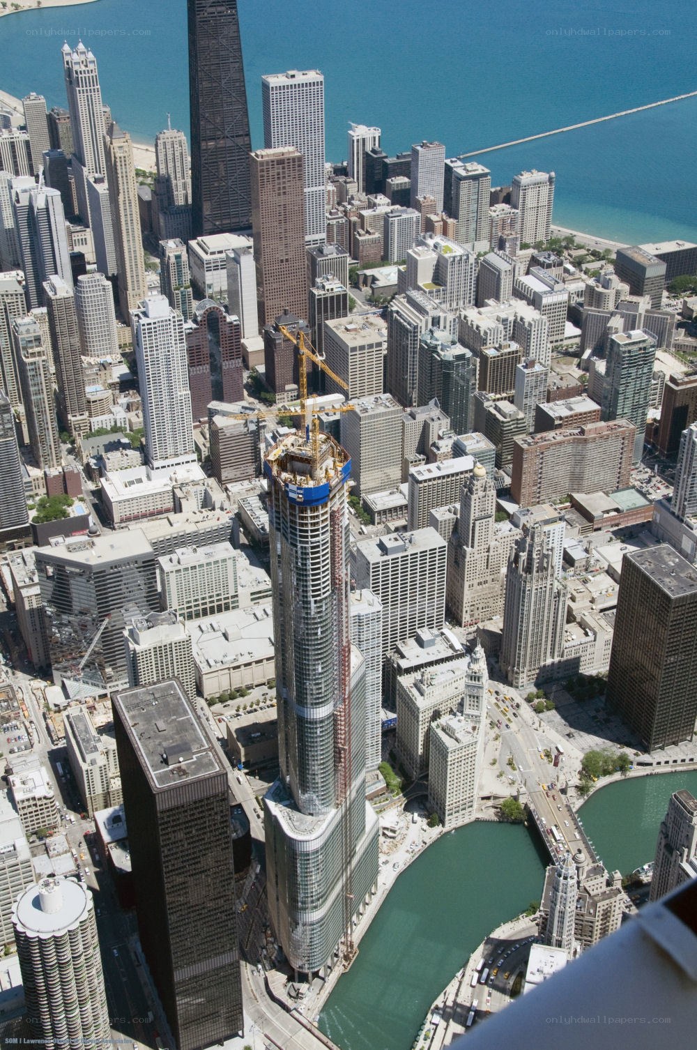 Chicago skyline with construction