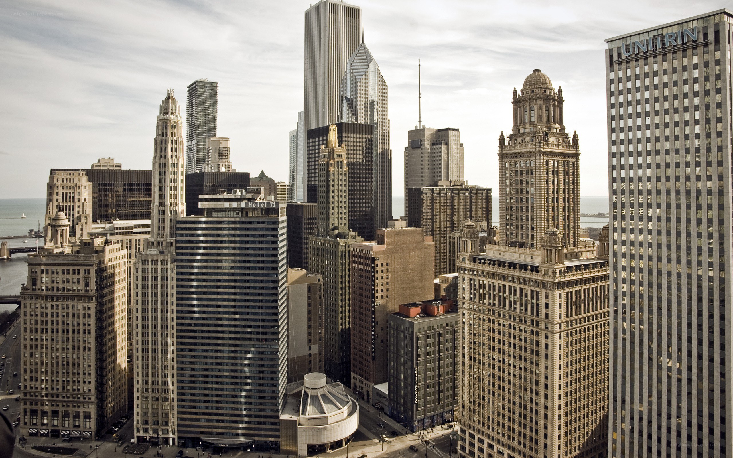 Chicago skyline with skyscrapers