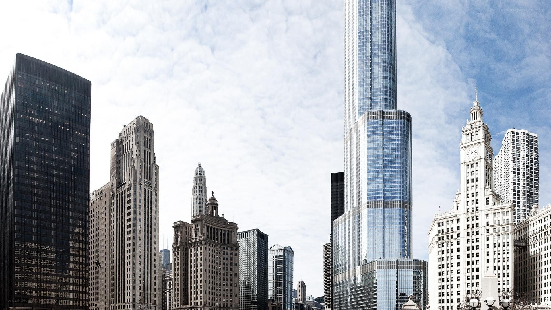 Chicago skyline with skyscrapers