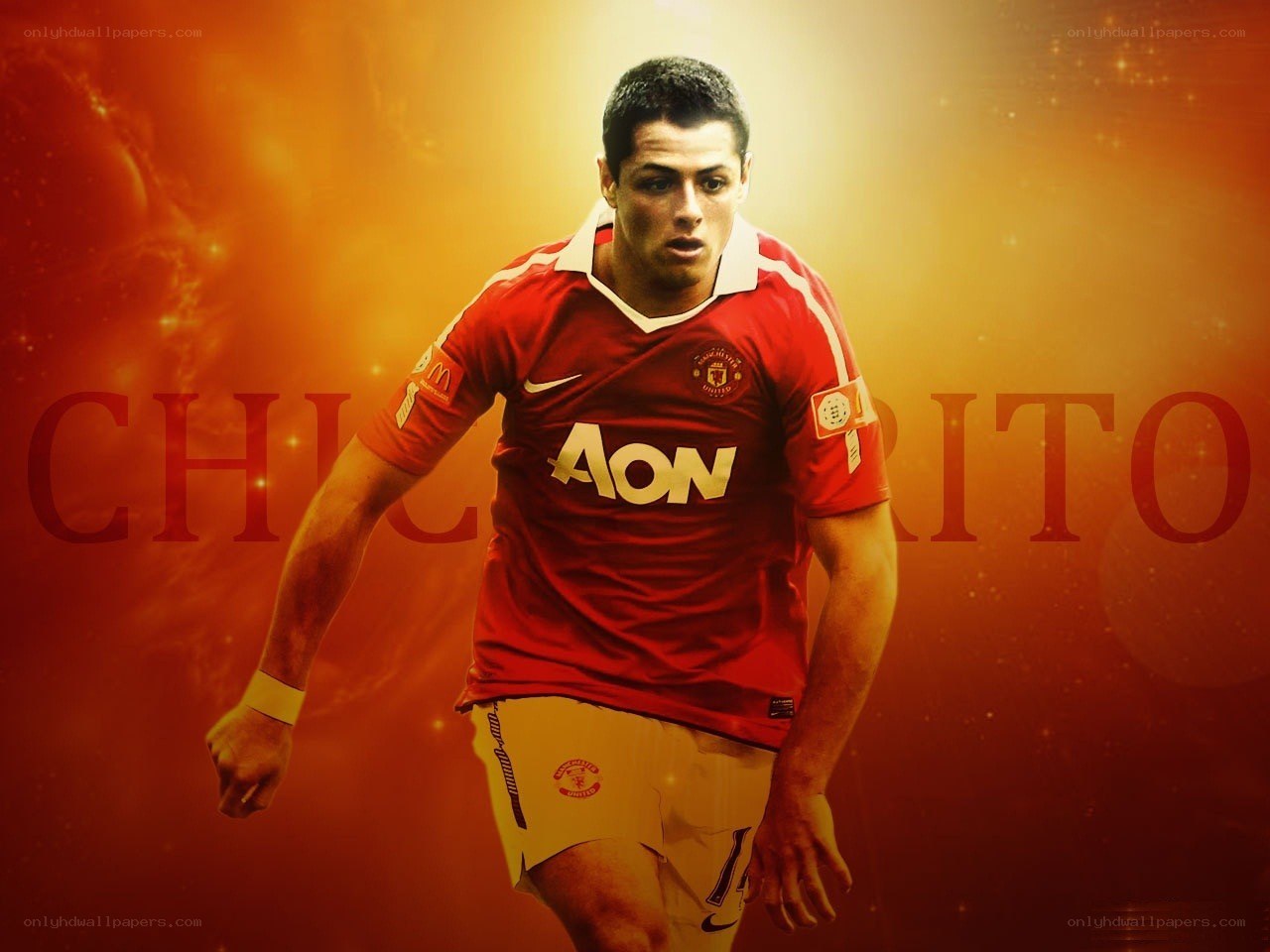 Chicharito in Manchester United kit